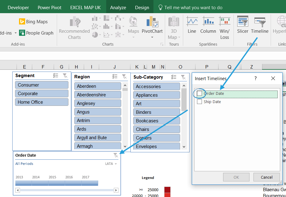 How To Create An Interactive Excel Dashboard With Slicers Example For Excel Map Uk Maps For